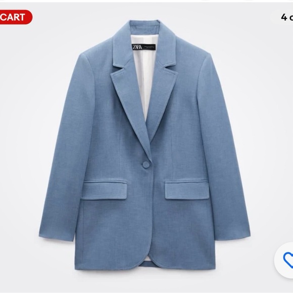 Zara Steel Blue Blazer - Picture 4 of 7